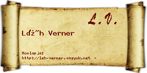 Léh Verner névjegykártya